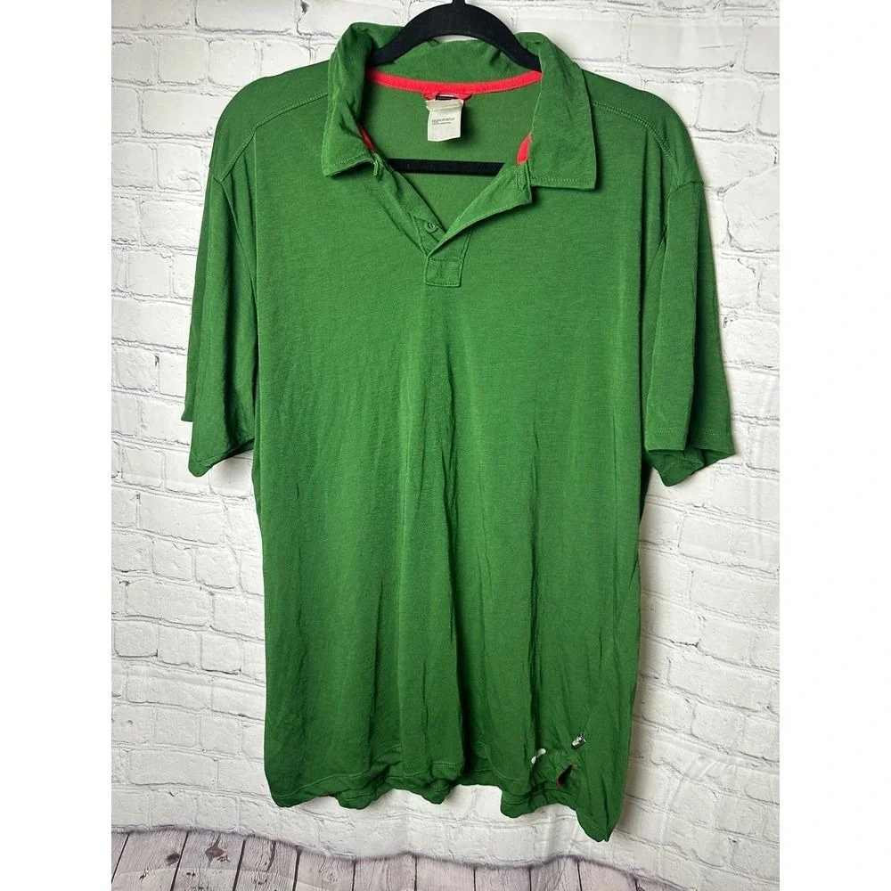 The North Face Green short Sleeve Shirt Outdoor Casual Hiking XL/TG